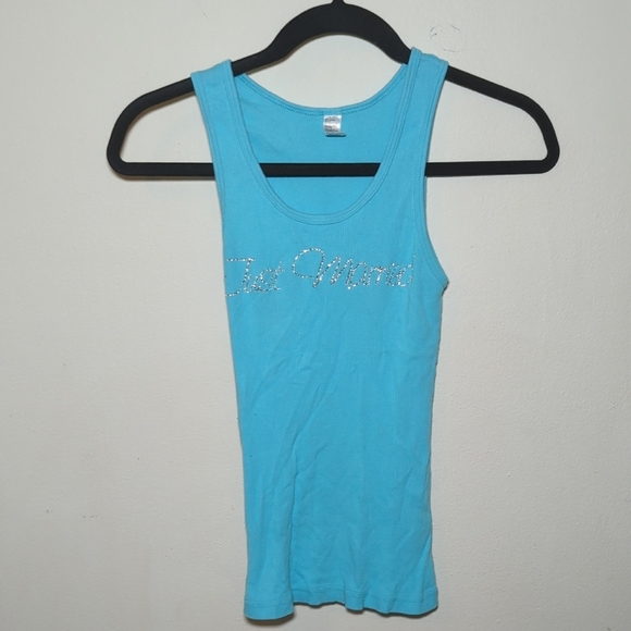 Tiffany Blue Just Married Tank Top 100% Cotton Women's Size M - Picture 1 of 4
